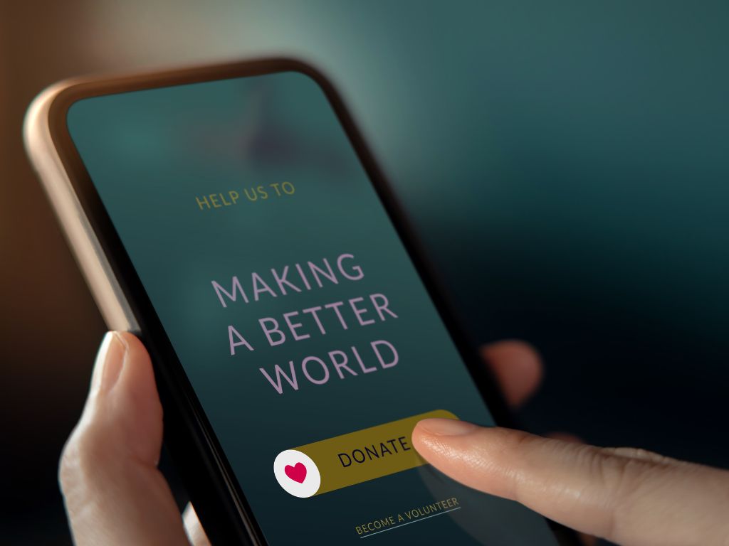Person researching how to make an online donation